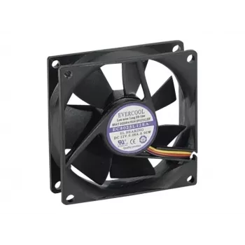 Exertis Connect Evercool 80 mm korpusa ventilators - Sleeve gultnis, 2000 RPM, 26.5 CFM, melns 910184