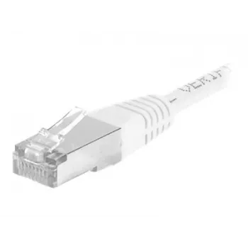 EXERTIS CONNECT CAT.6a F/UTP komutācijas kabelis, balts, 1,0 m, 10 Gbps, ar slaidu aizsarguzmavu 859578