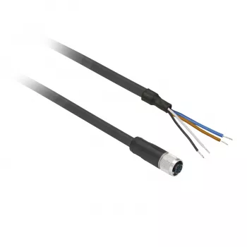 TMSS GERMANY Telemechanique Sensors M12 savienotājs taisns PUR kabelis 5m 4 kontaktu XZCP1141L5