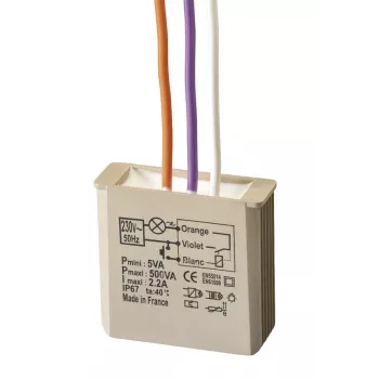 GROTHE impulsa relejs ieslēgtsienas montāžai 230V AC 3-500W ar pogas vadību MTR500E 5454050