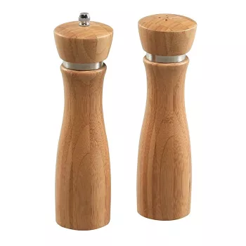 Kesper sāls un piparu dzirnaviņu komplekts, dabīgs koks, keramikas mehānisms, regulējams rupjš-smalka, 18 cm
