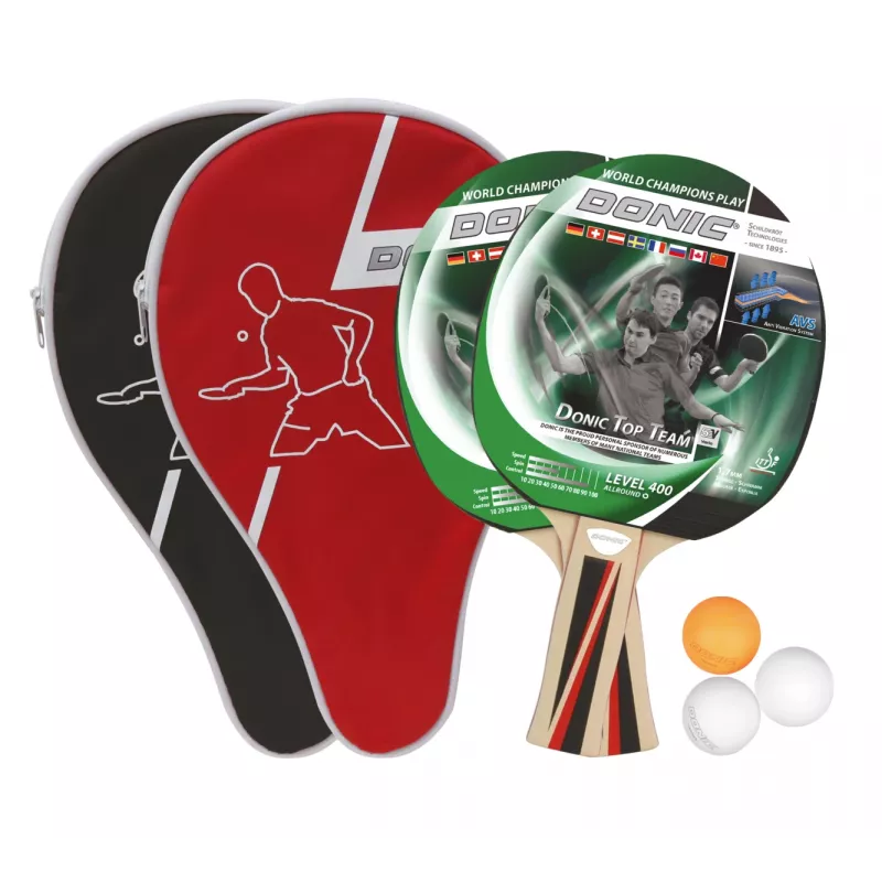 DONIC SCHILDKRÖT Galda tenisa komplekts Top Team 1016,00cm (400) - 2 raketes Top Team 400, 3 bumbiņas 788495