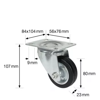 Wagner design yourself grozāmais riteņu balsts RO 6184 sudraba 75 mm 50 kg 4618401