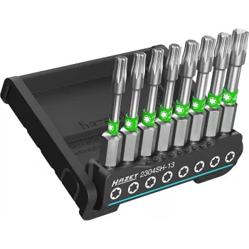 HAZET 2304SH-13 8 gabalu iekšējo TORX uzgaļu komplekts 1/4 collu piedziņa T10-T45, 25 mm, speciālais tērauds, fosfatēts