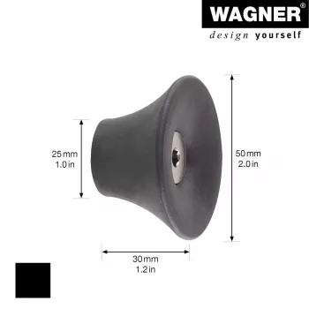 Wagner design yourself TULIP mēteļu āķis, 1 āķis, melns, cinkota preslietā, pulverkrāsots, skrūvju stiprinājums 17030221