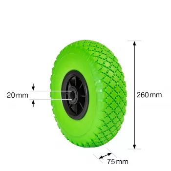 Wagner design yourself ratiņu ritenis cietās gumijas RO 8262 zaļš 260 mm 4826201