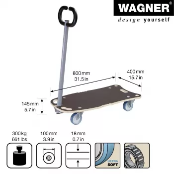 Wagner design yourself STAR CARRIER platformas ratiņi ar izvelkamu platformu MM 1187 brūni 300 kg 20118701