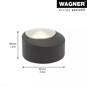 Wagner Design Yourself EH 5181 grīdas durvju atdurējs, cinkota metāla ar gumijas amortizatoru, matēts niķelis, 50 mm 15518111