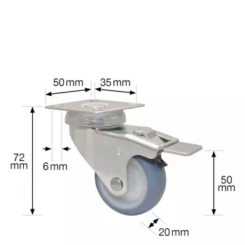 Wagner design yourself ECO RO 3550 grozāmais ritentiņš, 50 mm ritenis, pelēks 3355001