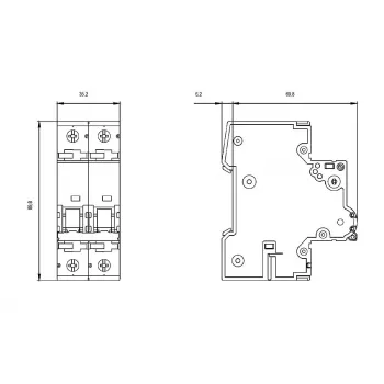 SIEMENS 5SY4506-7 4-polige 6A C-raksturlīknes automātiskais slēdzis 6kA