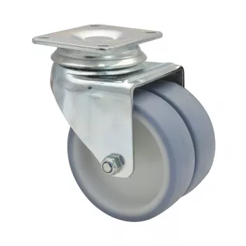 Wagner design yourself ECO RO 1577 pelēks dubultais grozāmais ritenītis, 50 mm ritenis, 50 kg slodze, montāžas plāksne 3157701