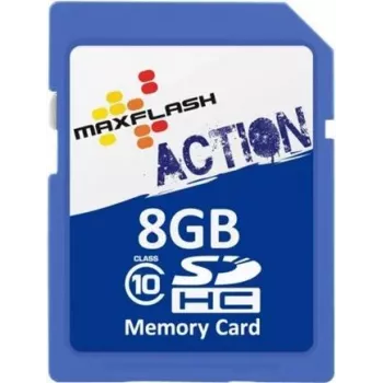 MEMORYSOLUTION MAXFLASH 8GB Action SDHC atmiņas karte Class 10, mazumtirdzniecības iepakojumā SD8GHCCL10M-R