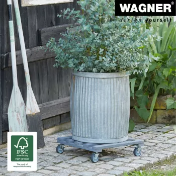 Wagner design yourself augu pārvietošanas platforma ar riteņiem GH 0412 kvadrātveida antracīta koka 38 x 38 x 9,5 cm 20041201