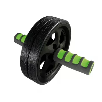 SCHILDKROT AB Roller / vēdera treniņu ritenis, melns/zaļš, dubultritenis, 185 mm diametrs, 45 mm platums 960045