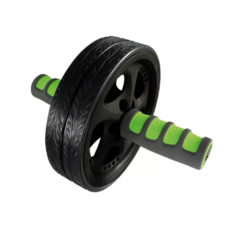 SCHILDKROT AB Roller / vēdera treniņu ritenis, melns/zaļš, dubultritenis, 185 mm diametrs, 45 mm platums 960045