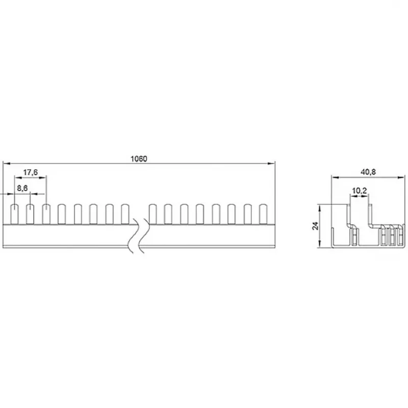 SIEMENS 5ST37730 Kontaktspraudņu kopne 10mm² 3P+N 1000mm