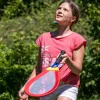 SCHILDKROT Giant Racket Set zili/sarkani milzu raketes ar tīkla stīgām 970150
