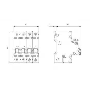 Siemens 5SY66166 automātiskais slēdzis 3P+N B16 16A 6kA 230/400V AC