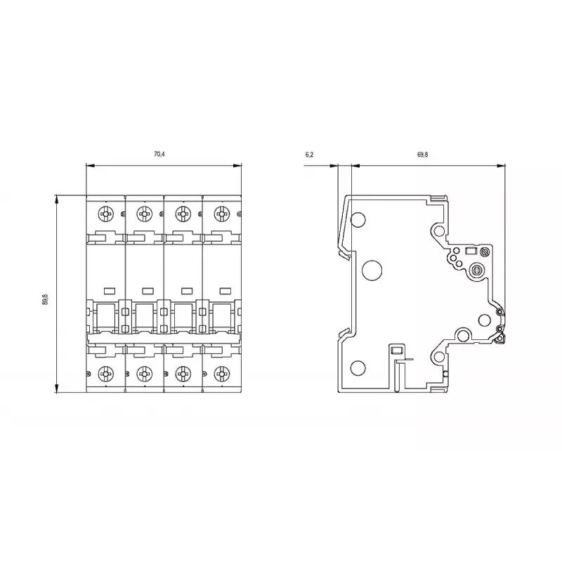 Siemens 5SY66166 automātiskais slēdzis 3P+N B16 16A 6kA 230/400V AC