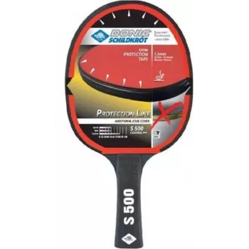 DONIC SCHILDKRÖT Protection Line S500 mācību galda tenisa rakete, melna/sarkana, Jade gludais gumijas segums 713055