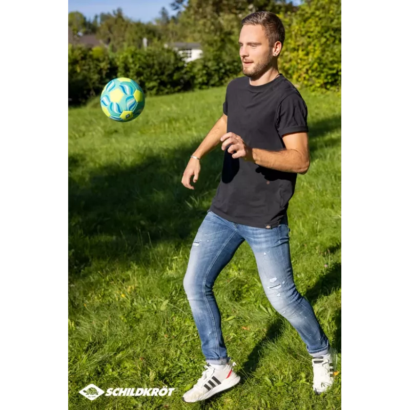 SCHILDKROT neoprēna mini pludmales futbola bumba, 2. izmērs, ar mīkstu tekstila virsmu, izturīga pret sālsūdeni, 1 gab. (970344)
