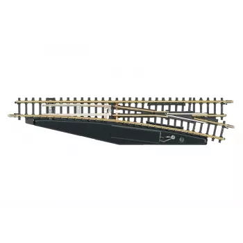 Märklin 8566 Z mēroga manuālais labais rāmja pagrieziens, 110 mm, nikelīna sudraba sliedes, melna plastmasas pamatne