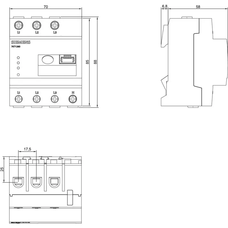 Siemens 7KT1260 digitālais laika slēdzis, 1 kanāls, dienas/nedēļas programma, DIN sliedei, 230 V AC