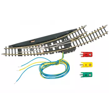 Märklin Z mēroga elektromagnētiskais izliektais kreisais rādītājs - melns/dzeltens 8568