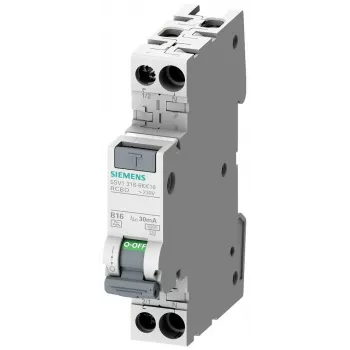 Siemens 5SV16166KK16 RCBO, 1P+N, 16 A, 30 mA, A tipa, C raksturlīkne, 6 kA