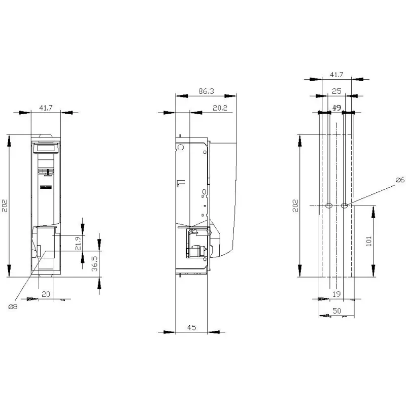 Siemens SENTRON 3NP1131-1CA10 drošinātāju slēdzis-atdalītājs, 3 polu, 160 A, 690 V AC, NH00