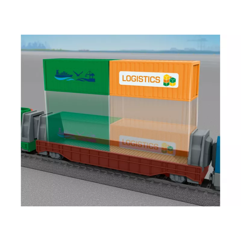 Märklin 29349 H0 starta komplekts Container Logistics ar 232. klases dīzeļlokomotīvi un 3 konteineru platformām