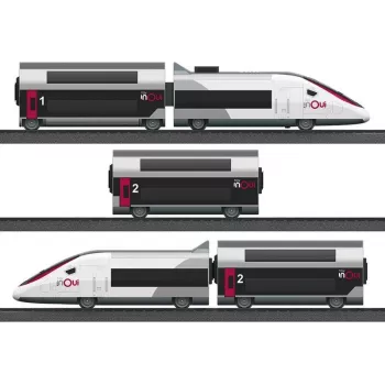 Märklin TGV Duplex H0 5-daļu digitālais vilciena komplekts ar Mobile Station 2, balts/melns 029406