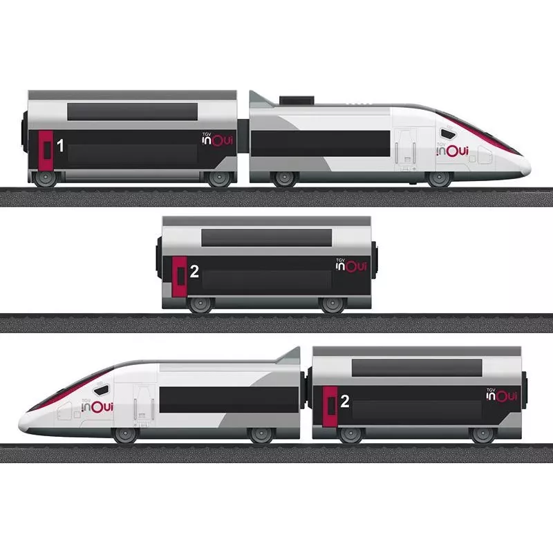 Märklin TGV Duplex H0 5-daļu digitālais vilciena komplekts ar Mobile Station 2, balts/melns 029406