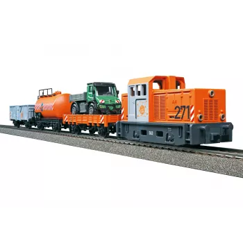 Märklin Start up 029296 H0 sākuma pakete Komunālais dienests ar dīzeļa manevru lokomotīvi un 2 pašizkrāvējvagoniem