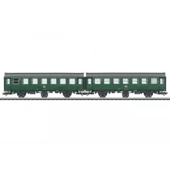 Märklin 43186 H0 pārbūvēto vagonu pāris 2. klase DB IV ēra