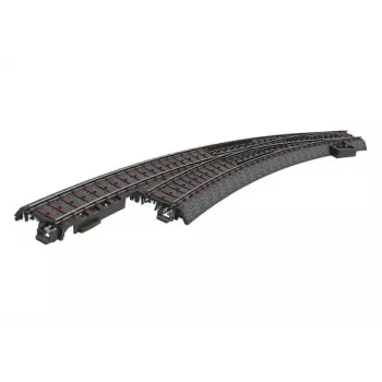 Märklin 24771 C Track izliekts kreisais pārmijas slēdzis, H0 mērogs, manuāls, melns pamatnes sliežu ceļš