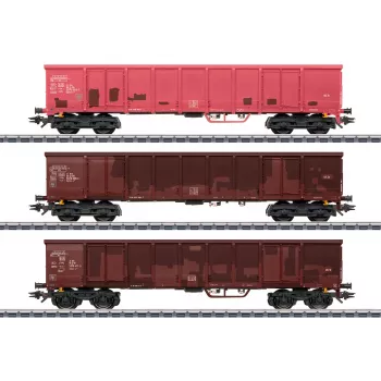 Märklin 047188 H0 platformas vagons ar baļķu kravu, IV ēra DB, 3-sliedes AC