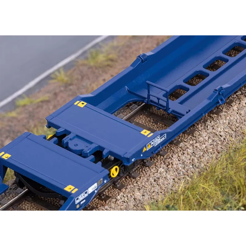 Märklin 47474 Sdggmrss divkabatu platformas vagons H0 mērogā 1:87 kobaltziļā krāsā 393 mm