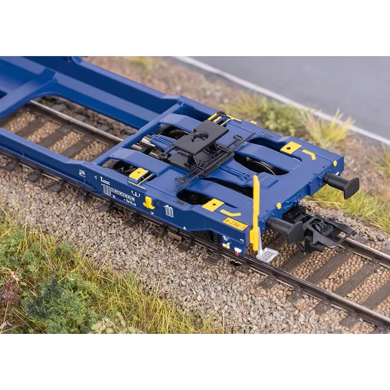 Märklin 47474 Sdggmrss divkabatu platformas vagons H0 mērogā 1:87 kobaltziļā krāsā 393 mm