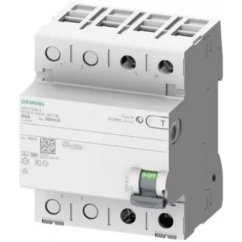 Siemens SENTRON 5SV3321-4 diferenciālās strāvas aizsardzības slēdzis B tipa, 16 A, 30 mA, 2 polu, 230 V, ar īslaicīgu aizturi