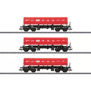 Märklin 48458 H0 3 vagonu sānu izgāzējvagonu komplekts Fas DB Schenker Rail Polska S.A.