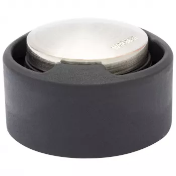 Wagner design yourself EH 5171 durvju atdurējs, cinkota preslietā metāla korpuss ar gumijas amortizatoru, Ø 5 cm, matēts niķelis/melns 15517111