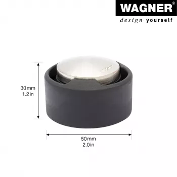 Wagner design yourself EH 5171 durvju atdurējs, cinkota preslietā metāla korpuss ar gumijas amortizatoru, Ø 5 cm, matēts niķelis/melns 15517111