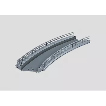 Märklin izliektais uzbrauktuves posms tilta balstam H0 mērogā, pelēks 074623