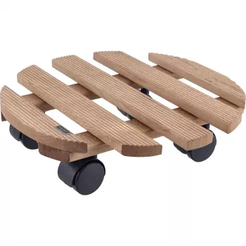 WAGNER Multiroller Country Palisander apaļš augu pārvietošanas ratiņš, masīvs rožkoks, 300 mm, 100 kg 20018301