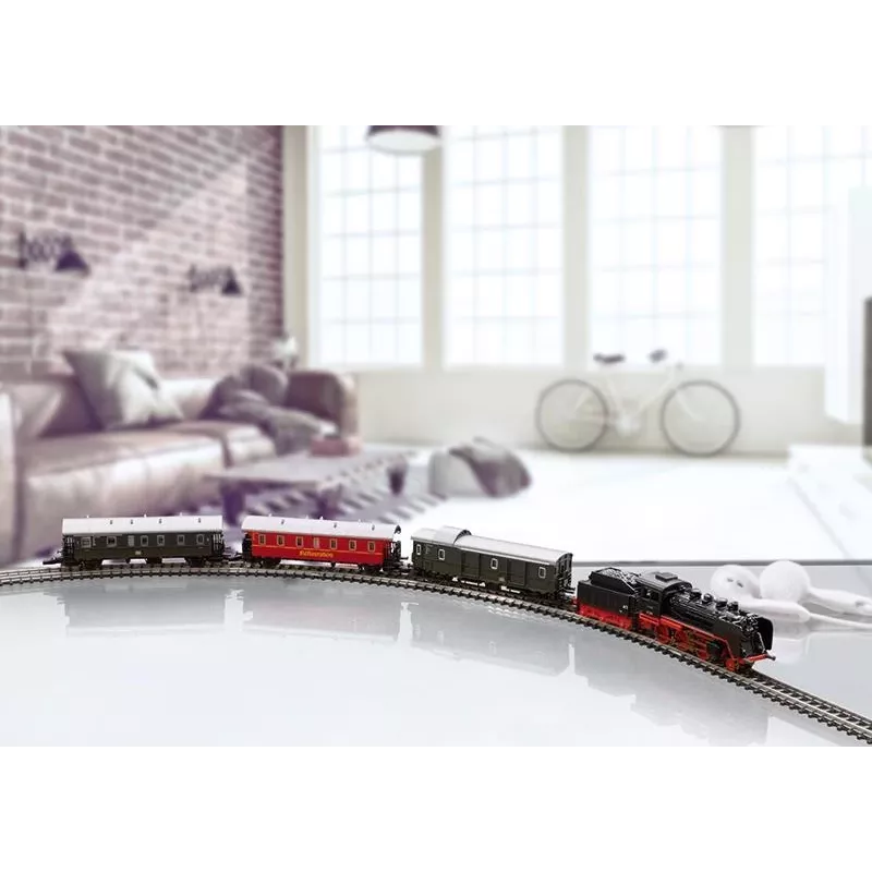 Märklin 81874 Z mēroga tvaika kravas vilciena iesācēju komplekts - BR 89.0, III ēra, 3 vagoni, ovāls sliežu ceļš, analogais līdzstrāvas 081874