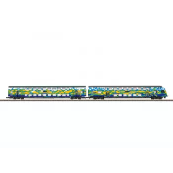 Märklin 87307 Z mēroga divstāvu vagonu komplekts Touristik 2 DB AG (1:220, 2 vagoni)