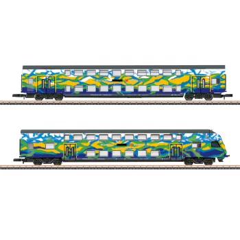 Märklin 87307 Z mēroga divstāvu vagonu komplekts Touristik 2 DB AG (1:220, 2 vagoni)