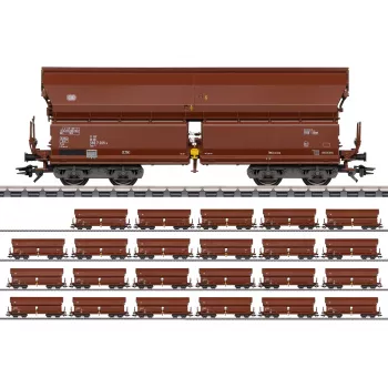 Märklin 000730 H0 24 gabalu komplekts bīdāmo jumtu vagoni Tals 968 DB IV ēra AC
