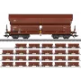 Märklin 000730 H0 24 gabalu komplekts bīdāmo jumtu vagoni Tals 968 DB IV ēra AC